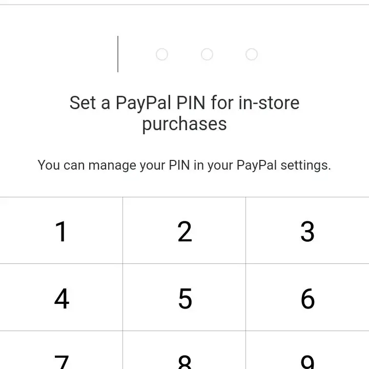 Defina um PIN do PayPal
