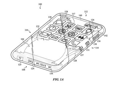 Patente do iPhone da Apple mostrando falta de botões ou portas