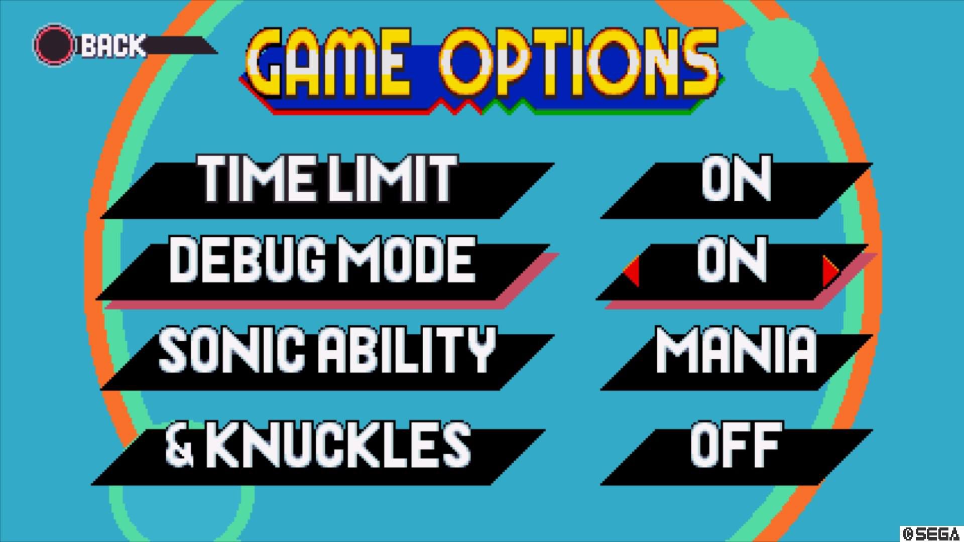 Pressione o botão de opções do jogo e ative o modo Debug.