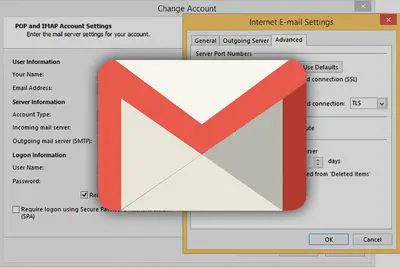 O logotipo do Gmail sobre o software