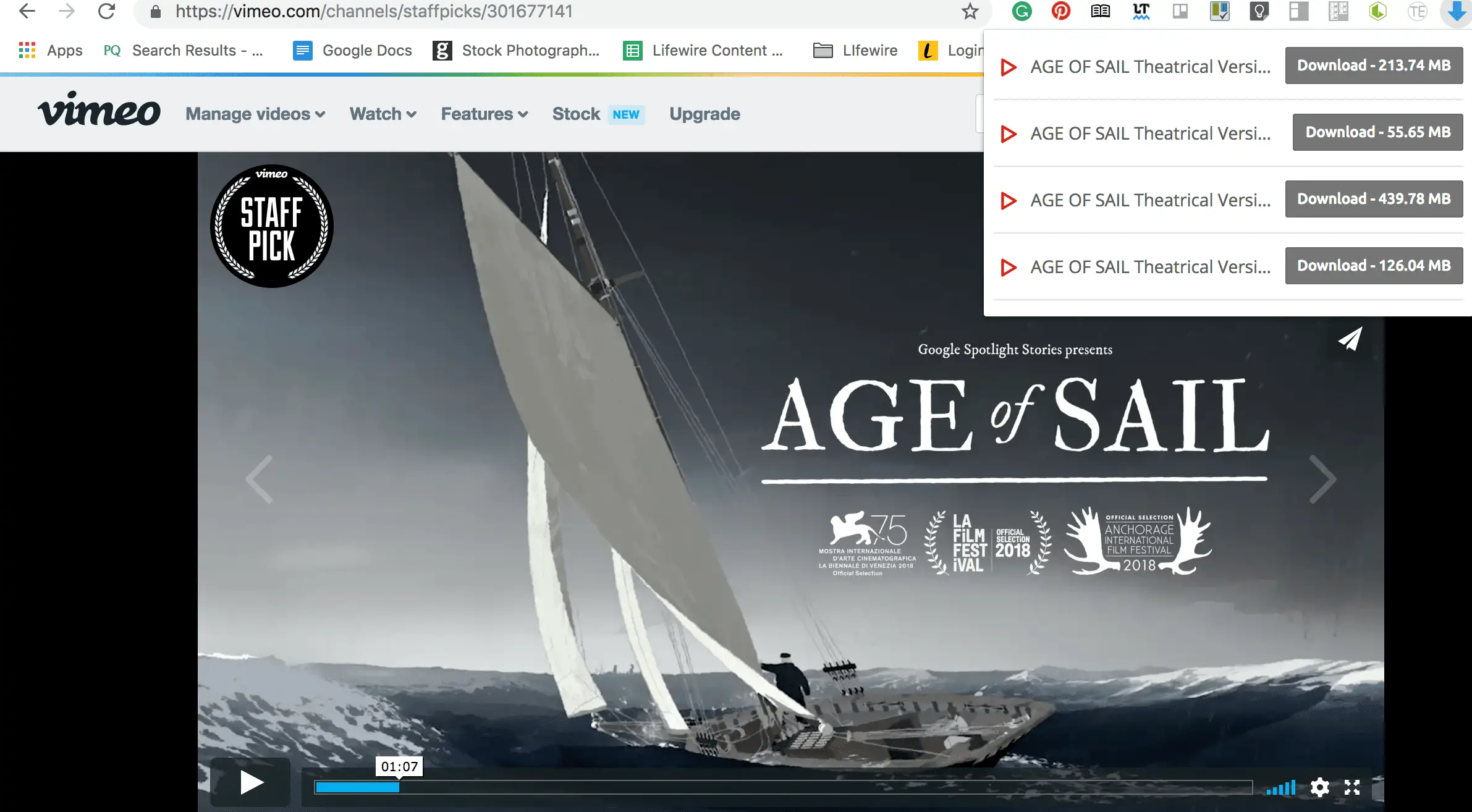 Captura de tela do Video Downloader para Chrome