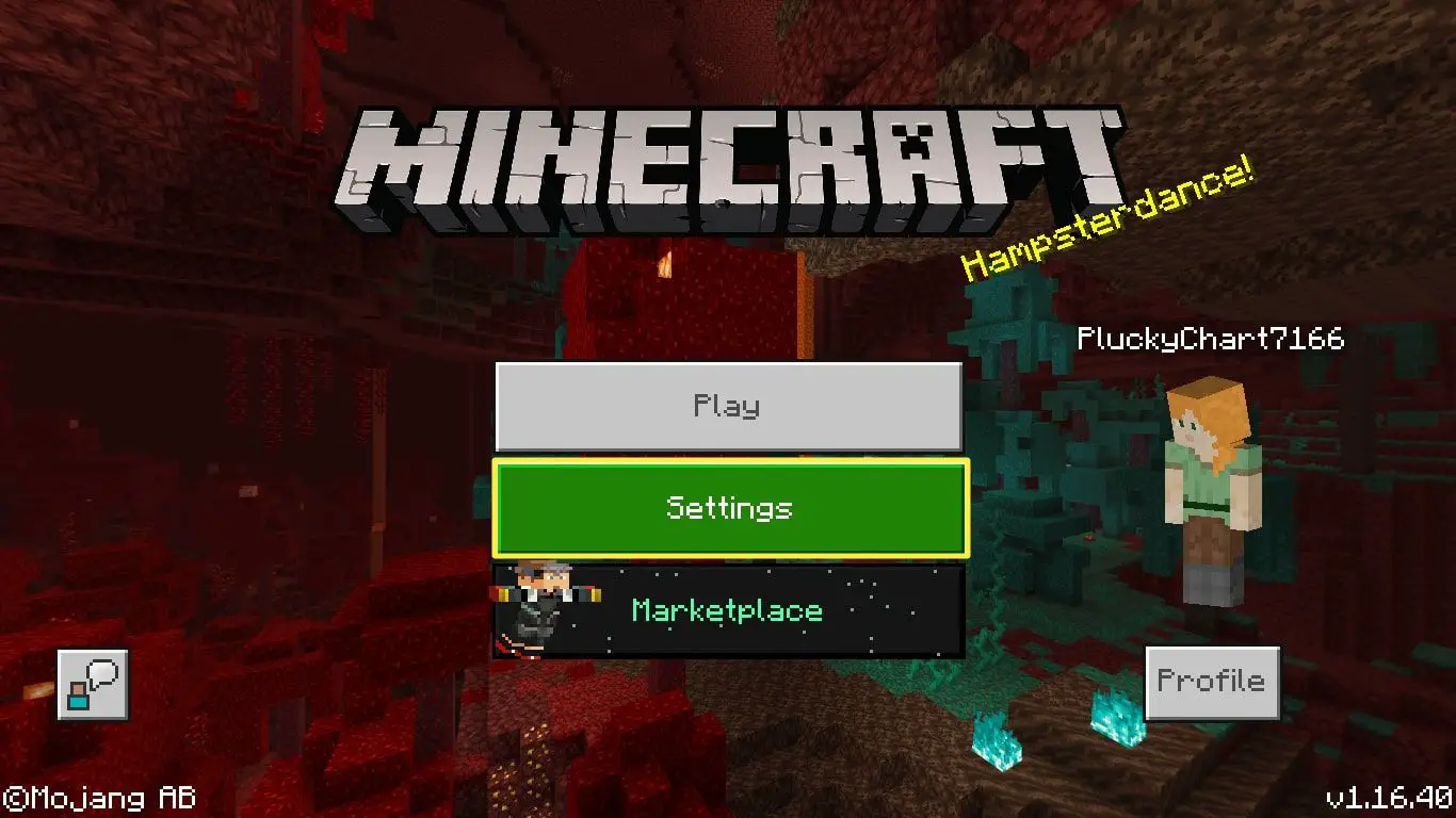 Abra o Minecraft (se ele não abrir automaticamente) e selecione Configurações.