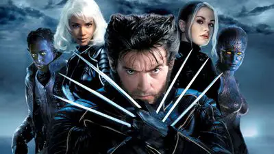 Um pôster dos X Men com vários personagens do cinema.