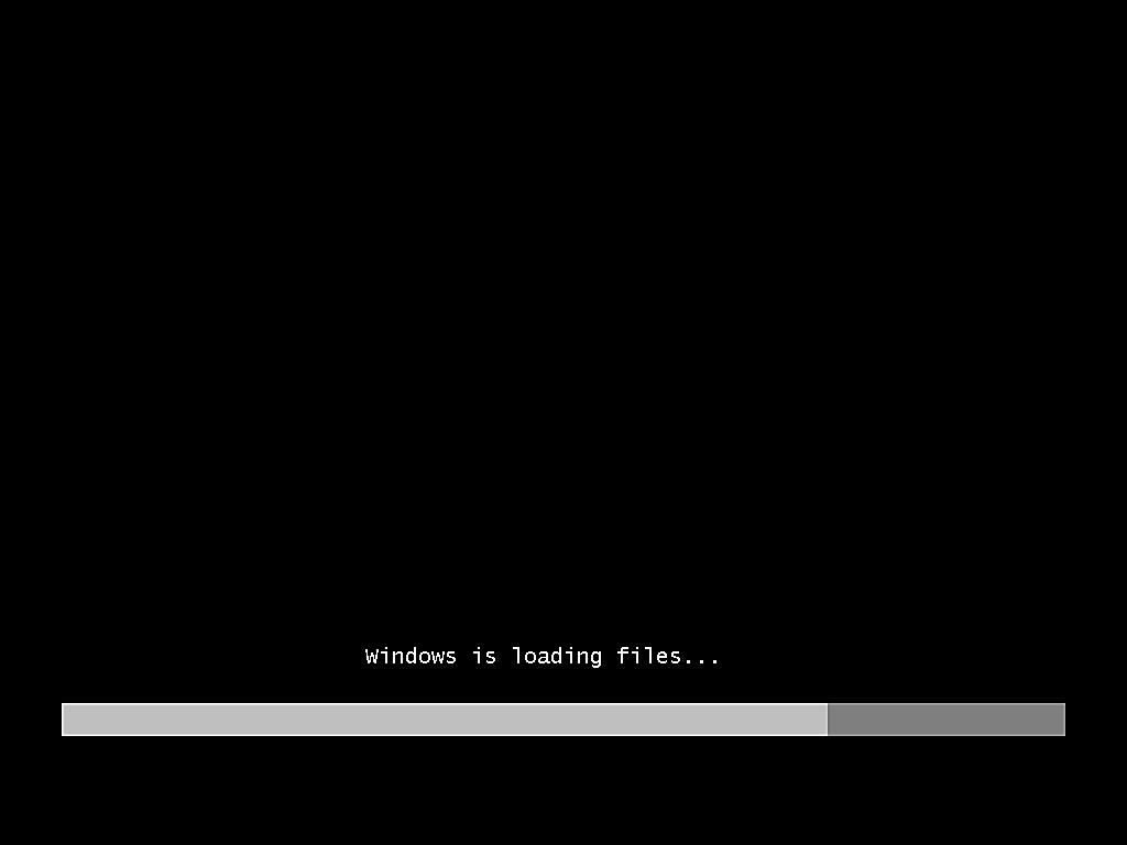 Uma captura de tela do Windows Vista carregando arquivos