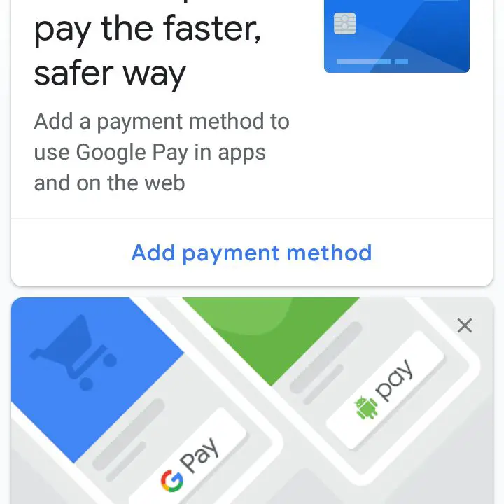 Adicione uma forma de pagamento ao Google Pay