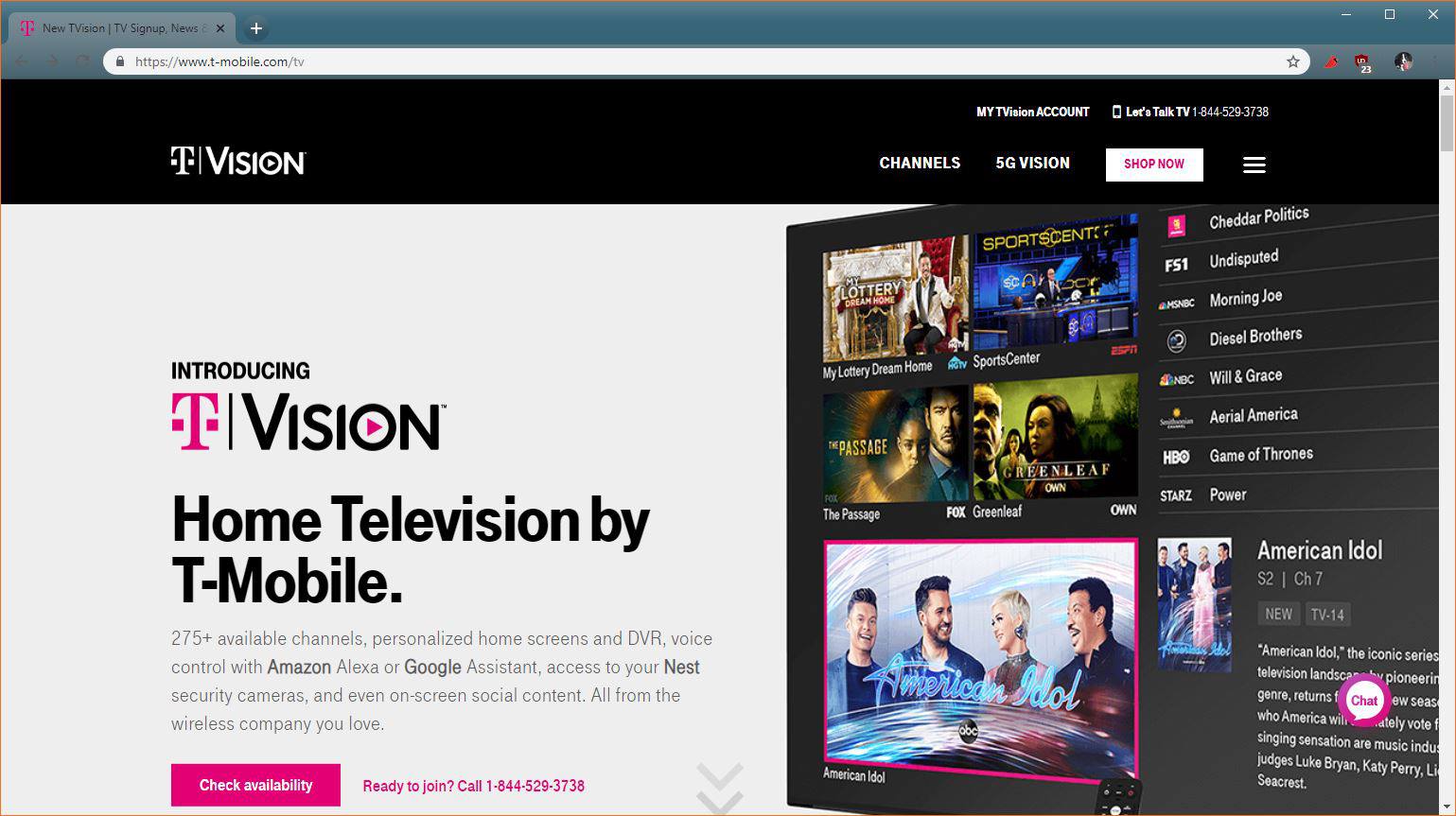 Uma captura de tela do site de inscrição da TVision.