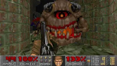 Doom II FPS gun e demon