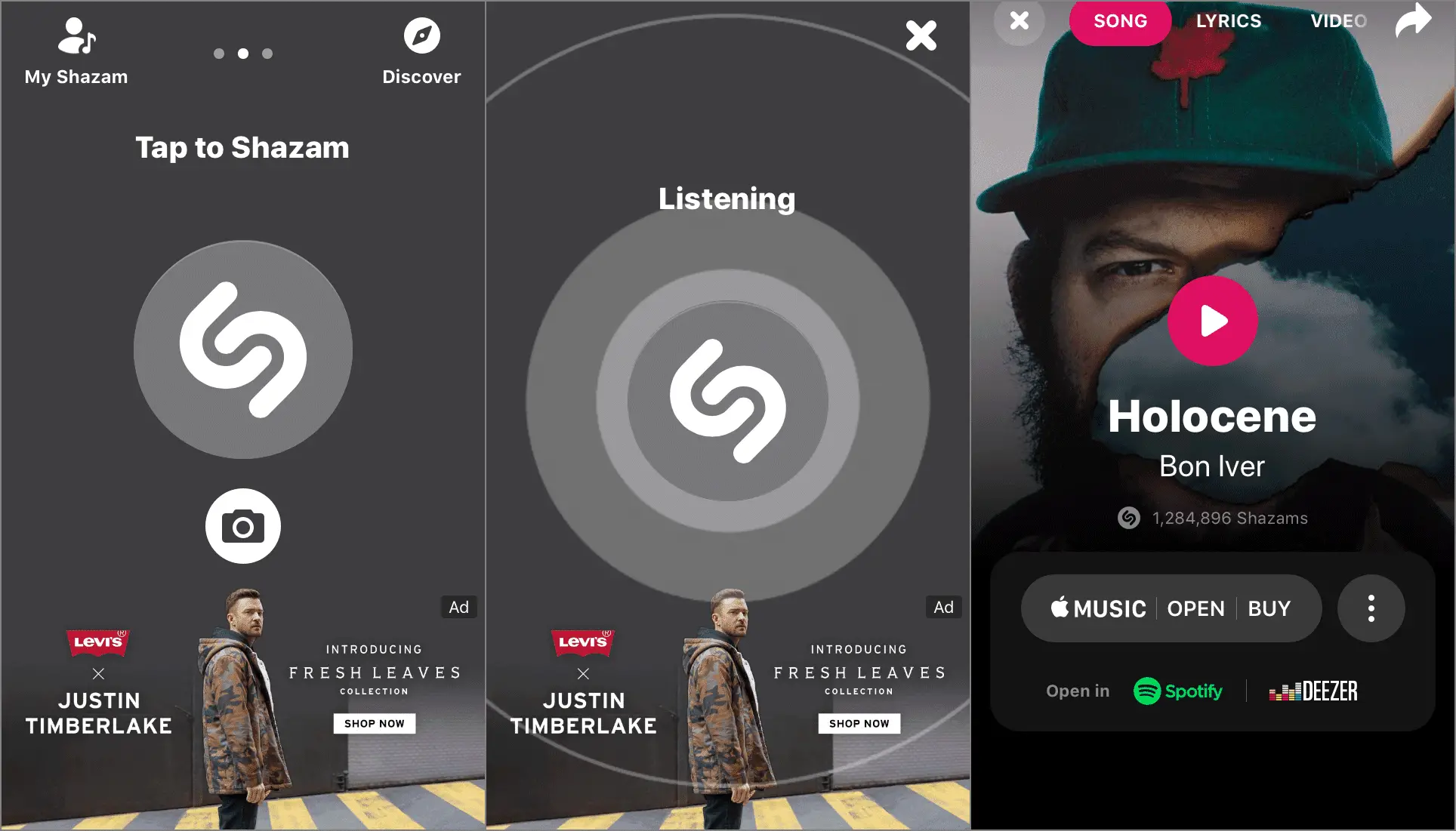 App de música Shazam para iPhone