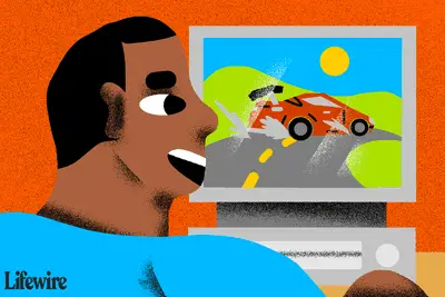 Ilustração de uma pessoa jogando um videogame de corrida