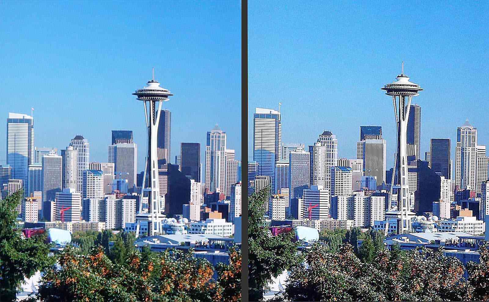 Seattle Skyline - Normal vs Sharp