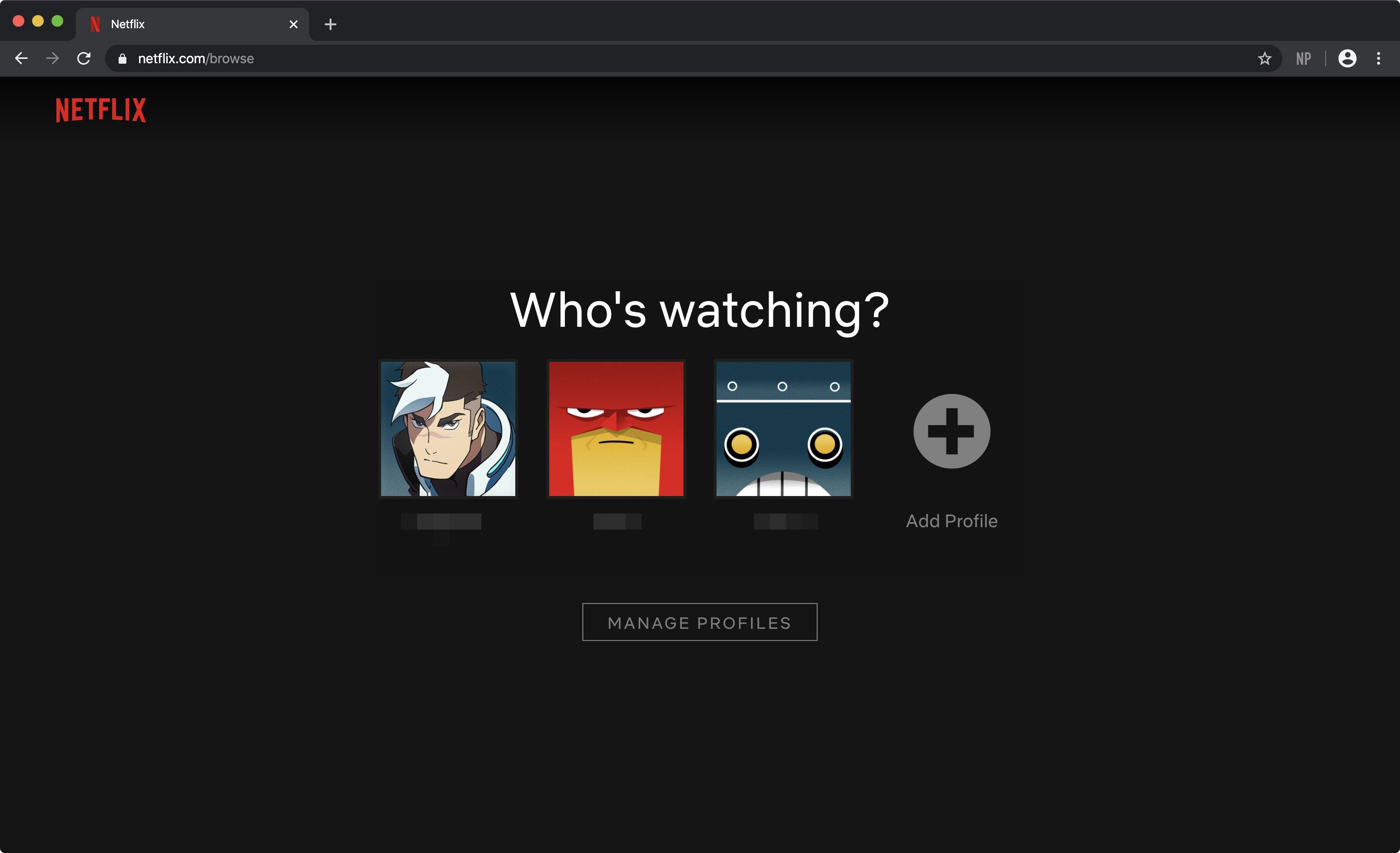 Uma captura de tela da tela Quem está assistindo no site da Netflix