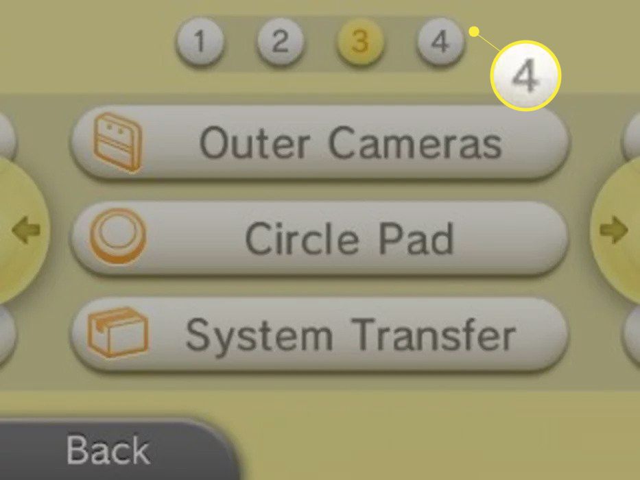 Toque em 4 na parte superior da tela e, em seguida, toque em Transferência do sistema.