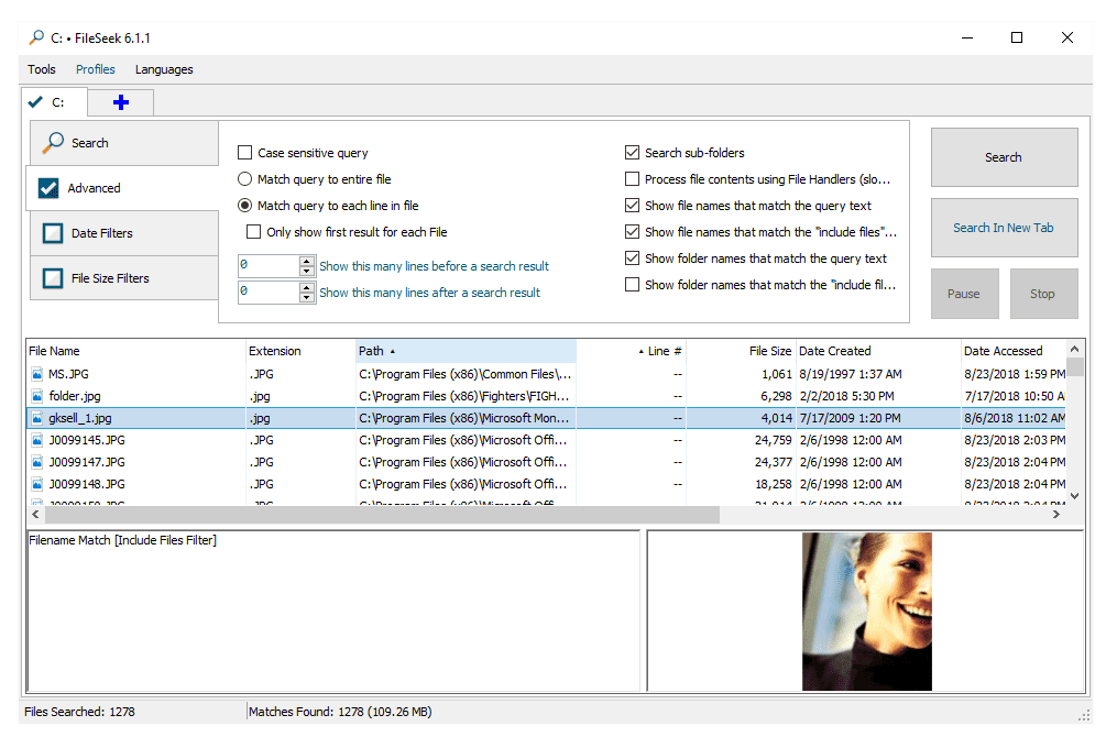 Programa de busca de arquivos FileSeek