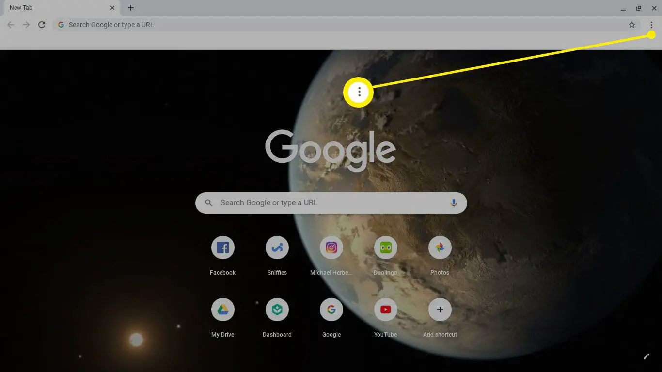 Abra o Google Chrome e selecione os três pontos no canto superior direito.