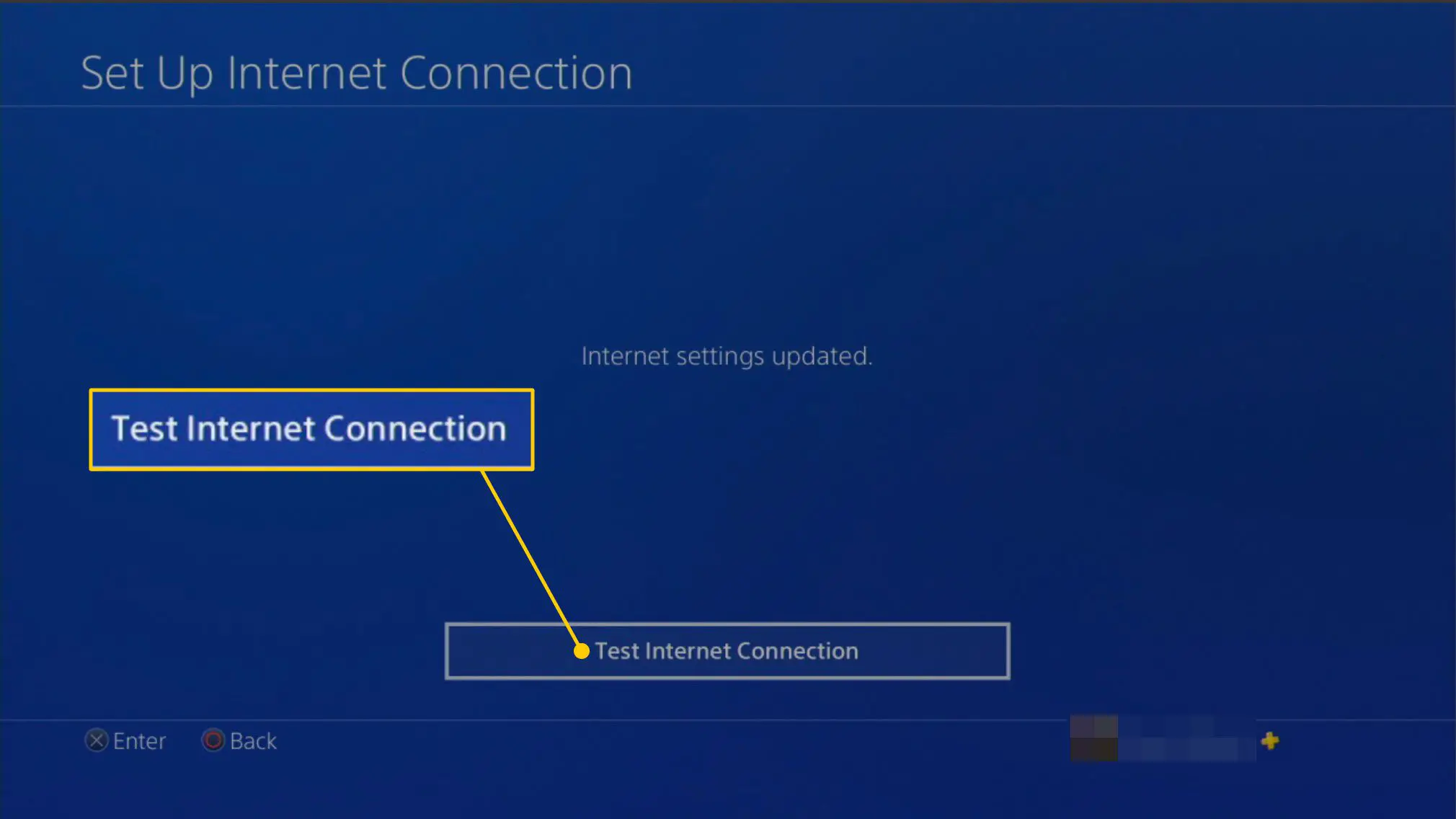Teste a tela de conexão com a Internet em um PlayStation 4