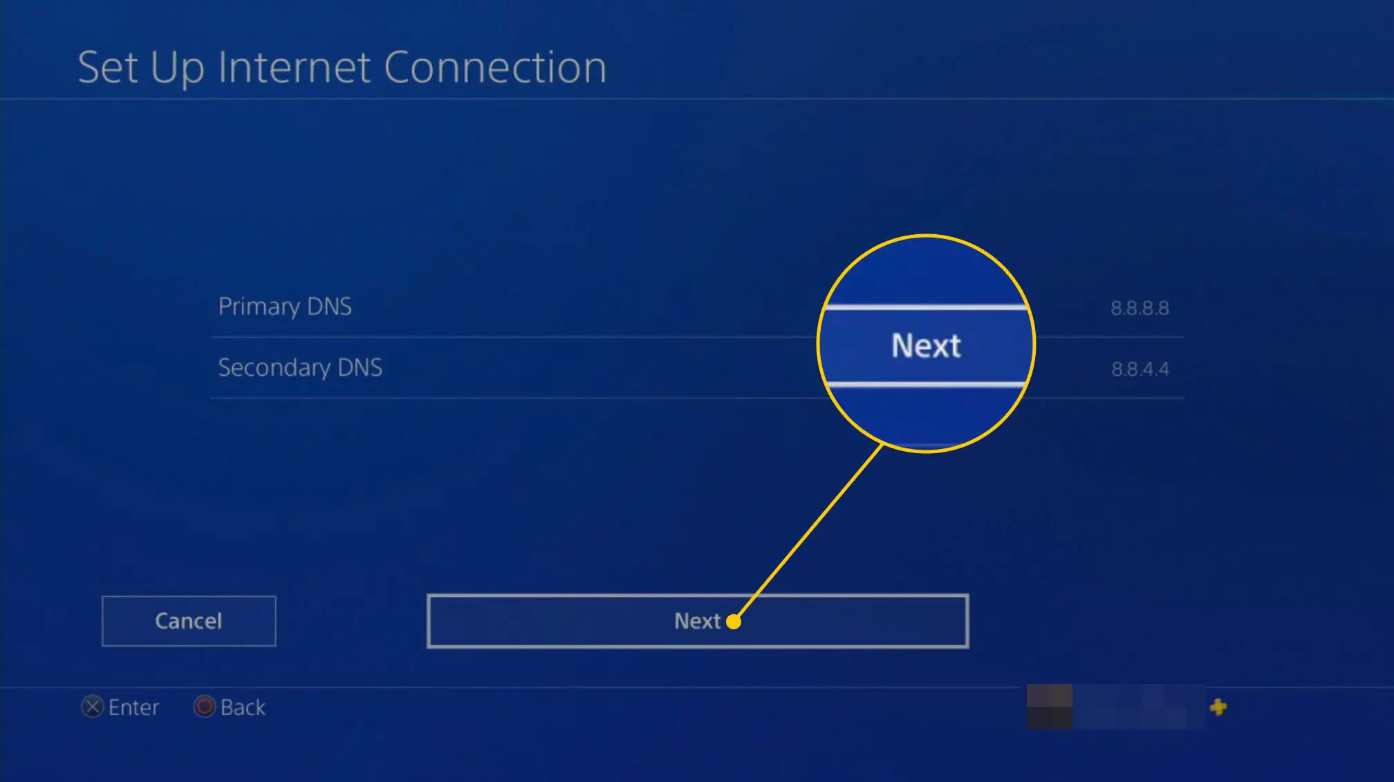 Configurações de DNS personalizadas em um PS4