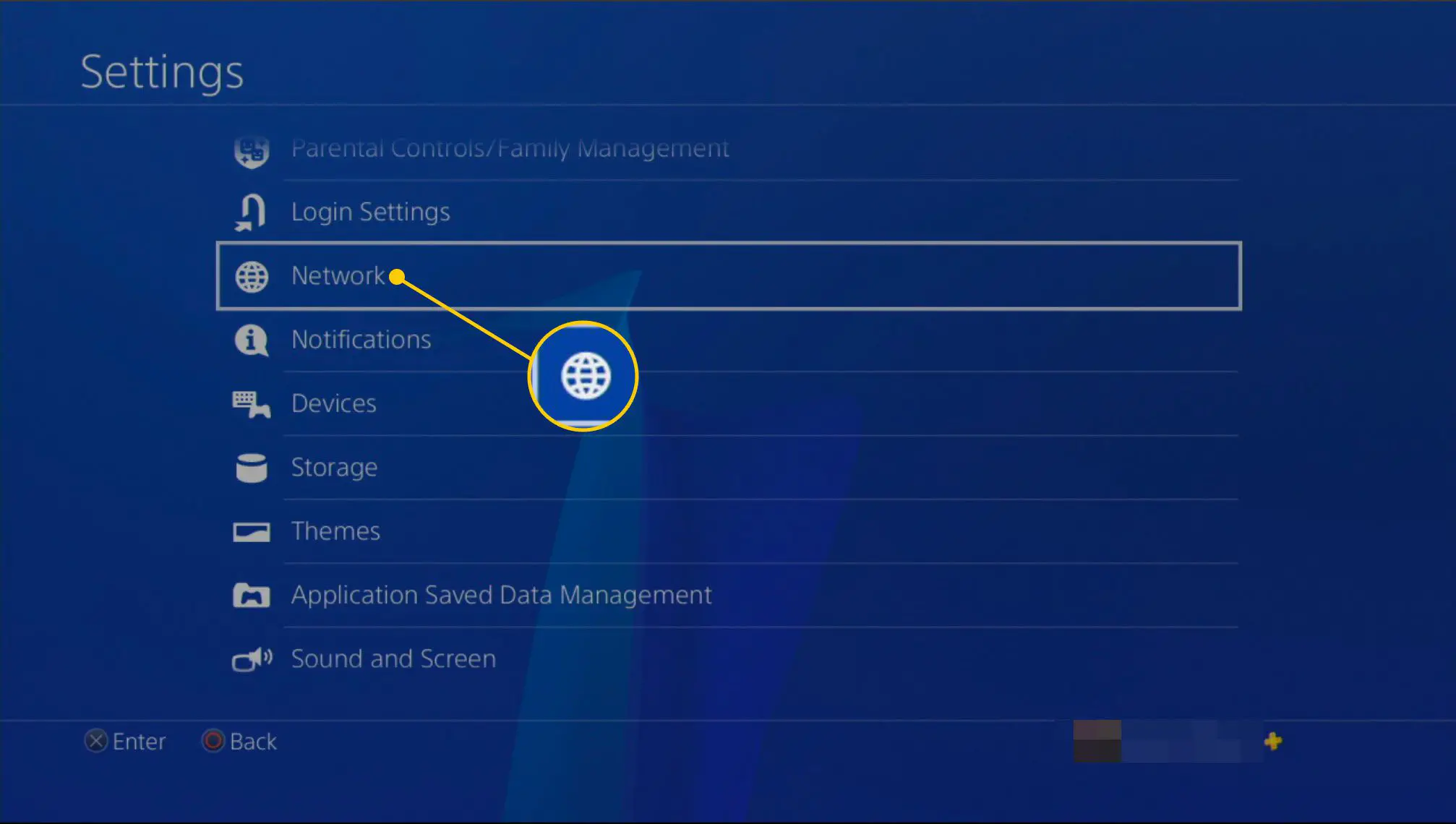 Rede nas configurações do PS4