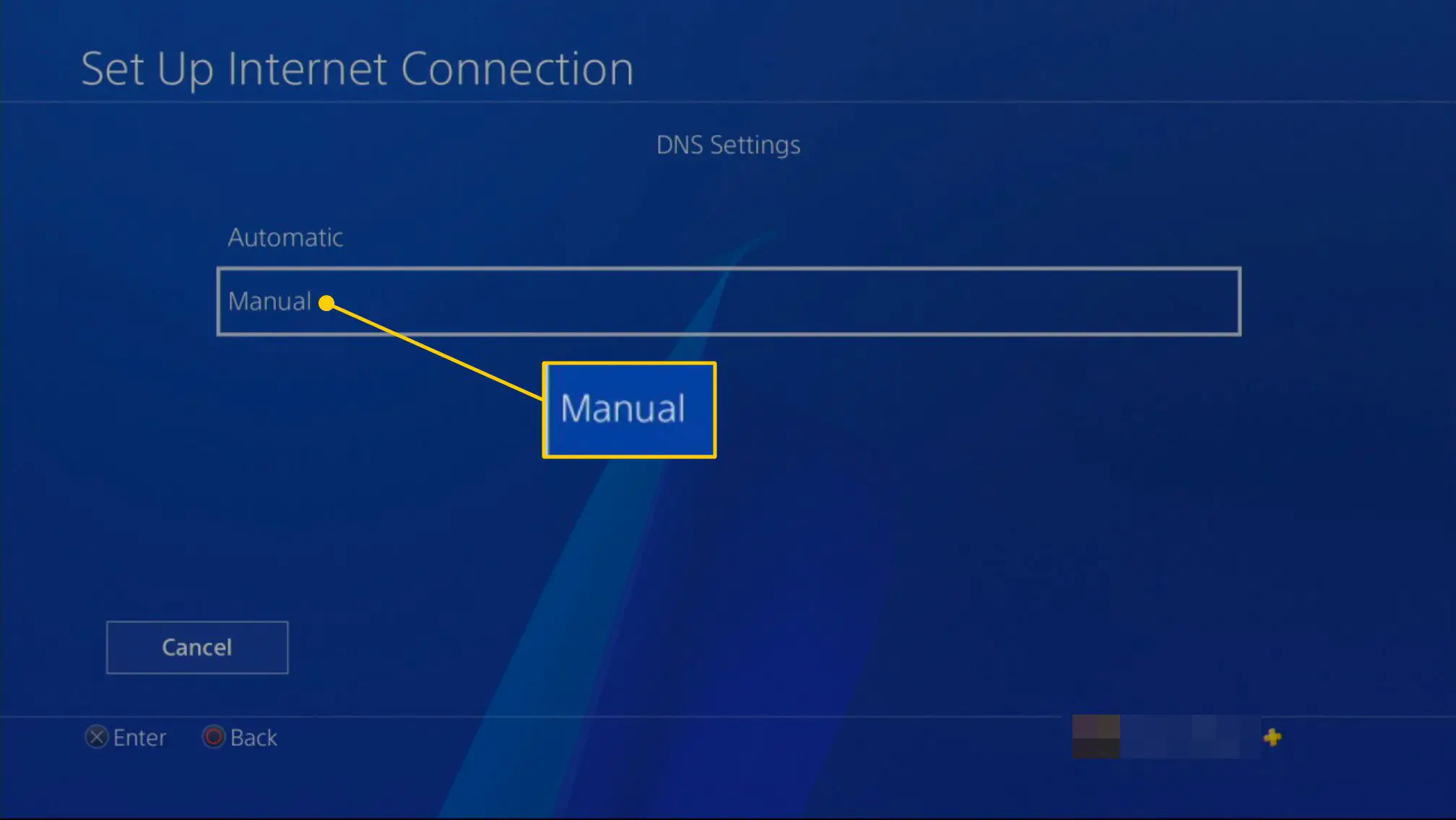 Configurações de DNS em um PS4