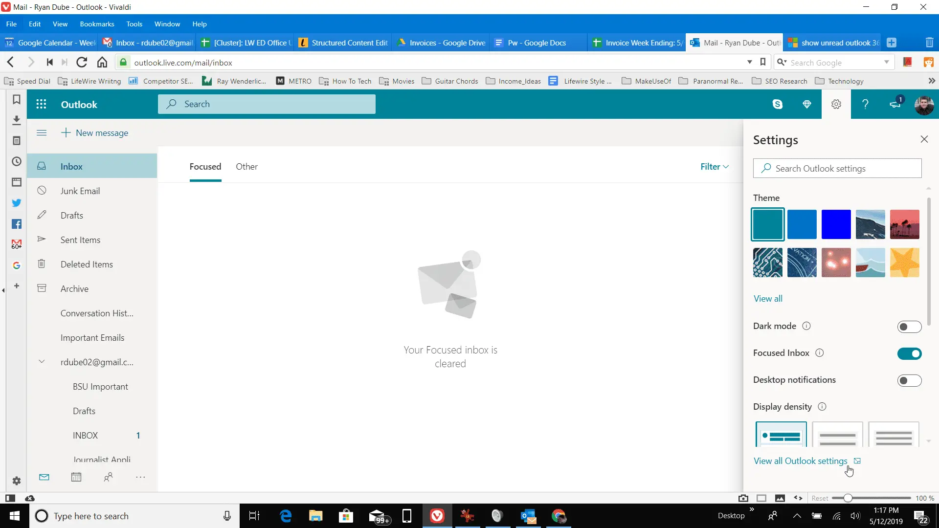 Captura de tela de Ver todas as configurações do Outlook no Outlook online