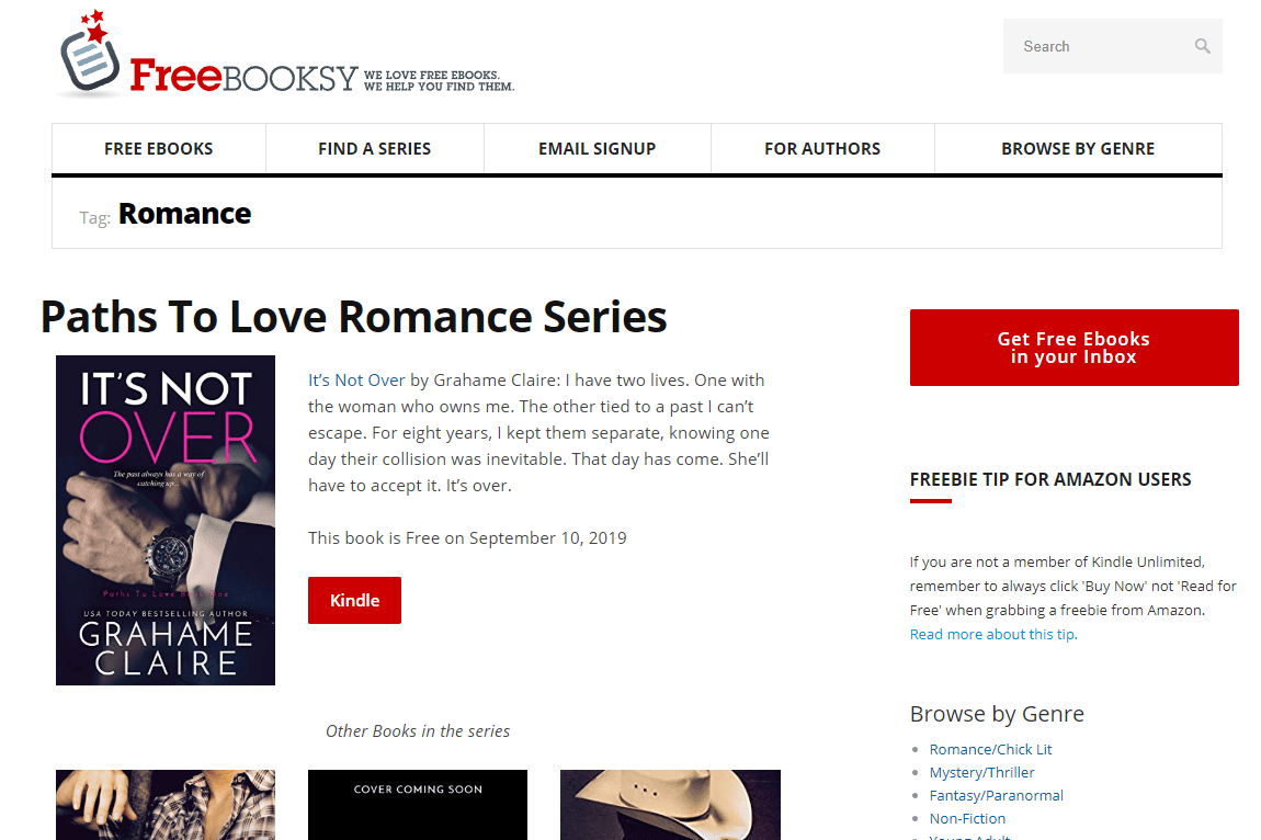 Livros de romance grátis na FreeBooksy