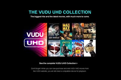 Página Vudu 4K UHD Streaming Spotlight