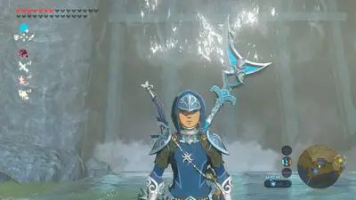 Captura de tela da armadura de Zora em Zelda: BOTW