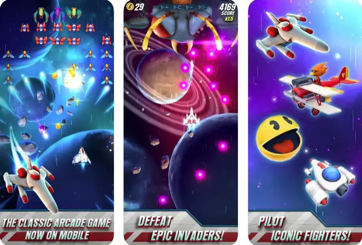 Galaga clássico jogo de arcade no iPhone