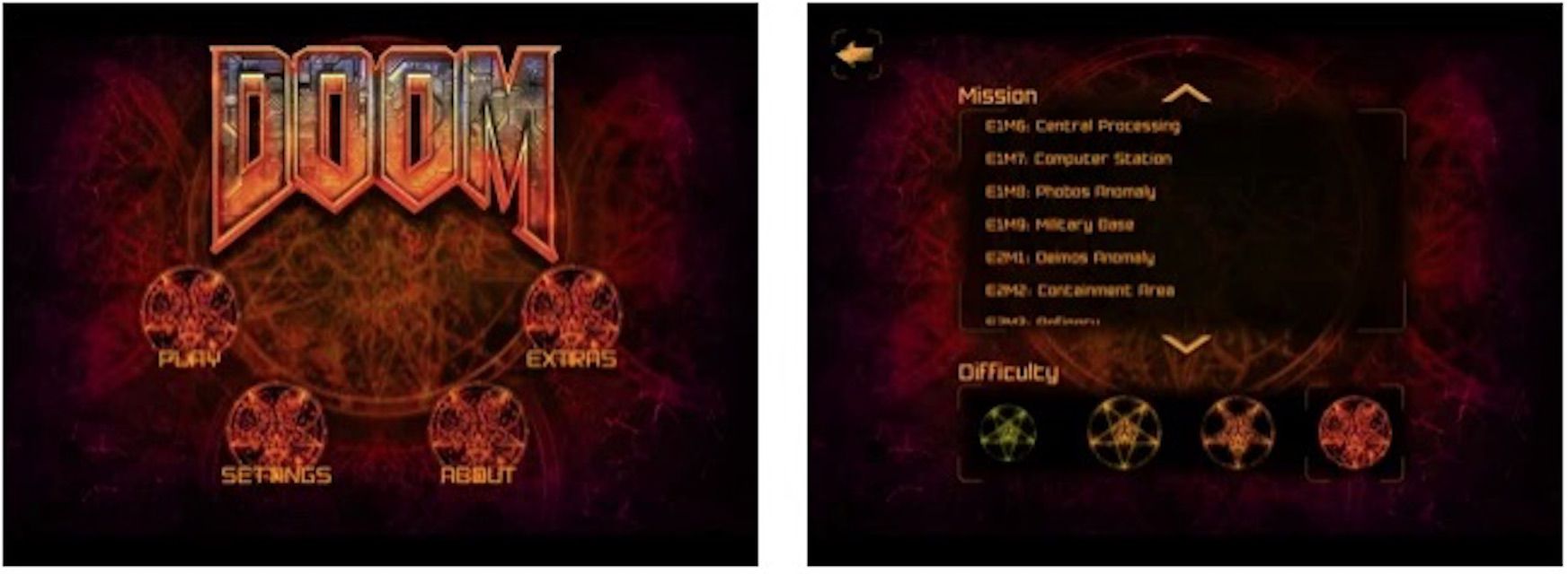 Doom clássico jogo de arcade no iOS