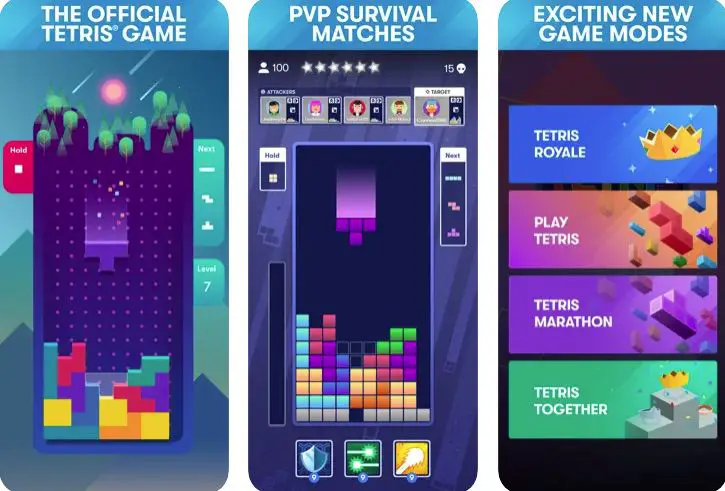 Tetris clássico jogo de arcade no iOS
