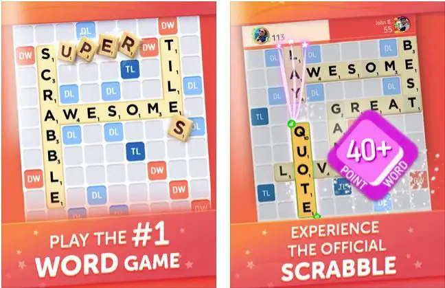 Scrabble jogo de tabuleiro clássico em um iPad