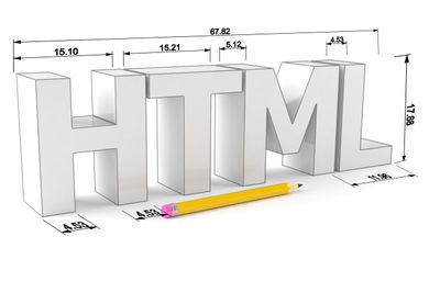 Word Art "HTML" feito para se parecer com um projeto