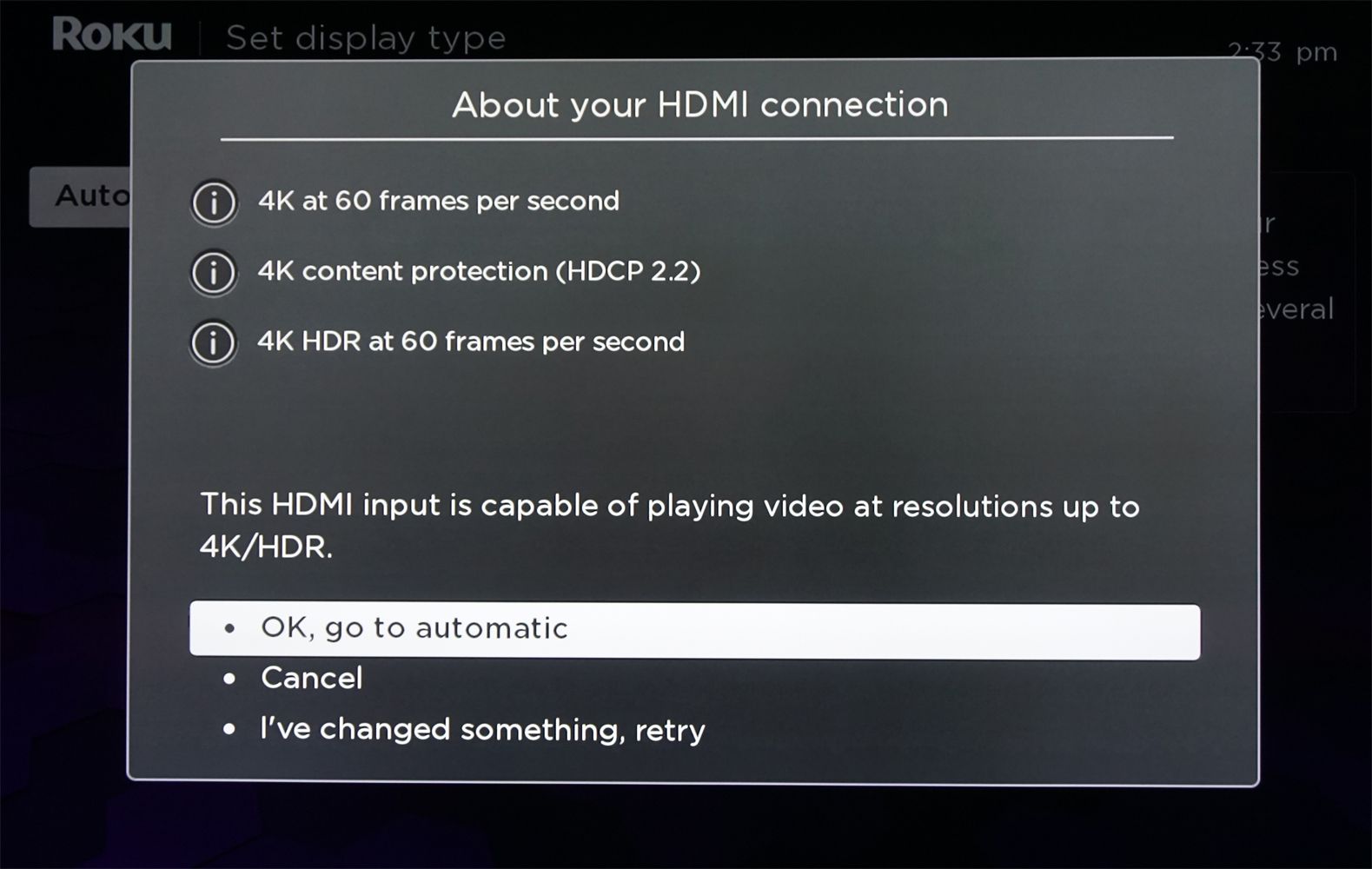 Roku Soundbar - Análise de conexão HDMI