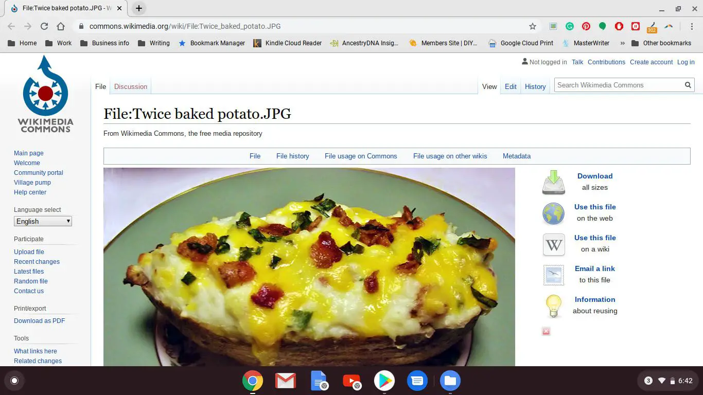 Imagem de uma batata cozida em um site.