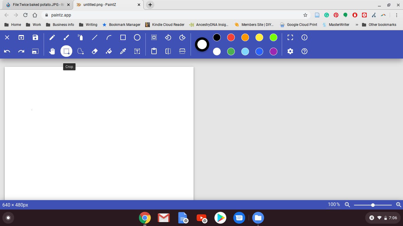 O aplicativo Paintz no Chromebook.