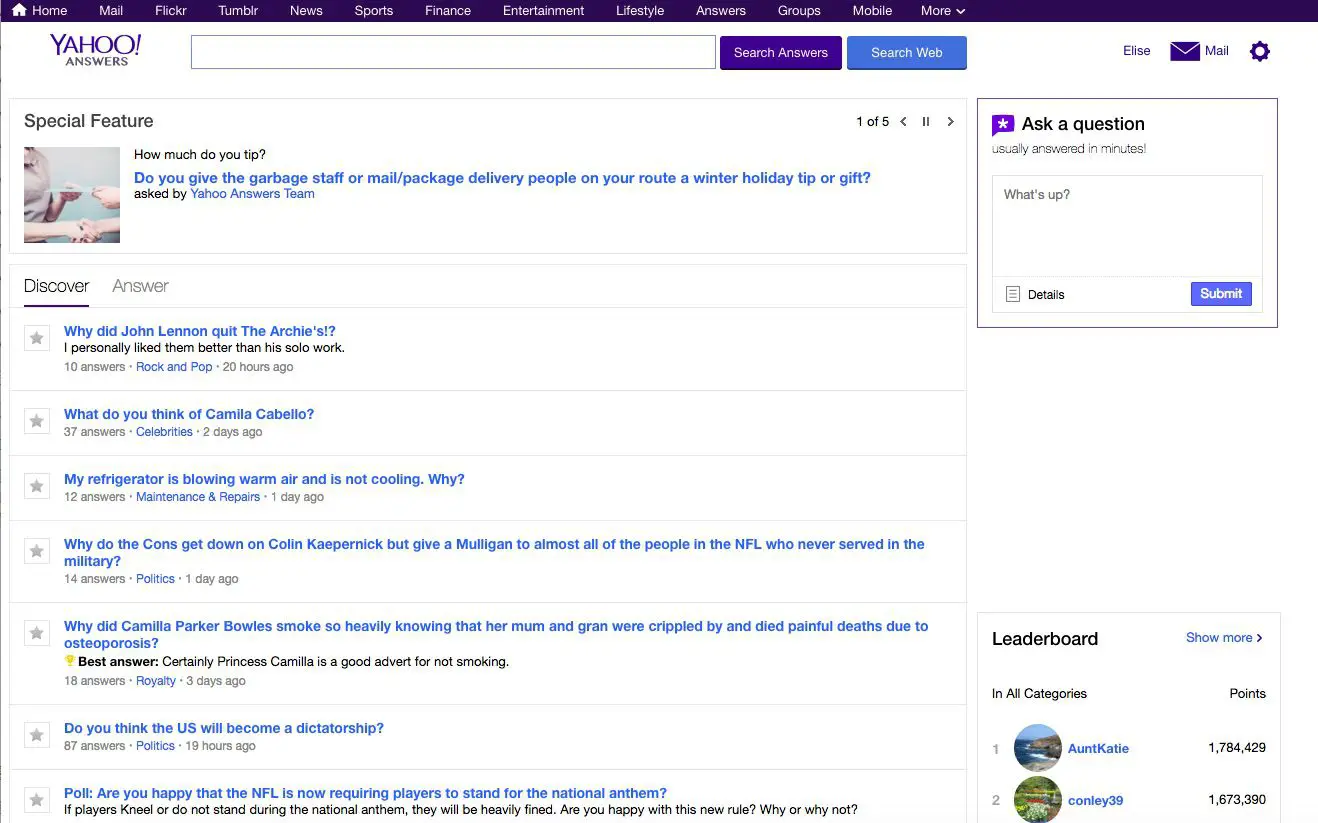 Site do Yahoo Respostas