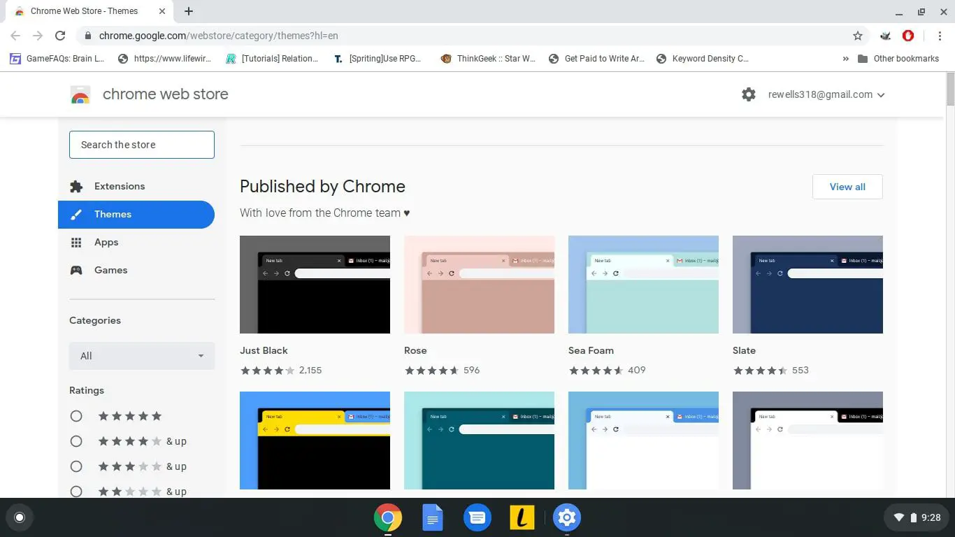 Selecione o tema do Chromebook que você deseja na Chrome Web Store.