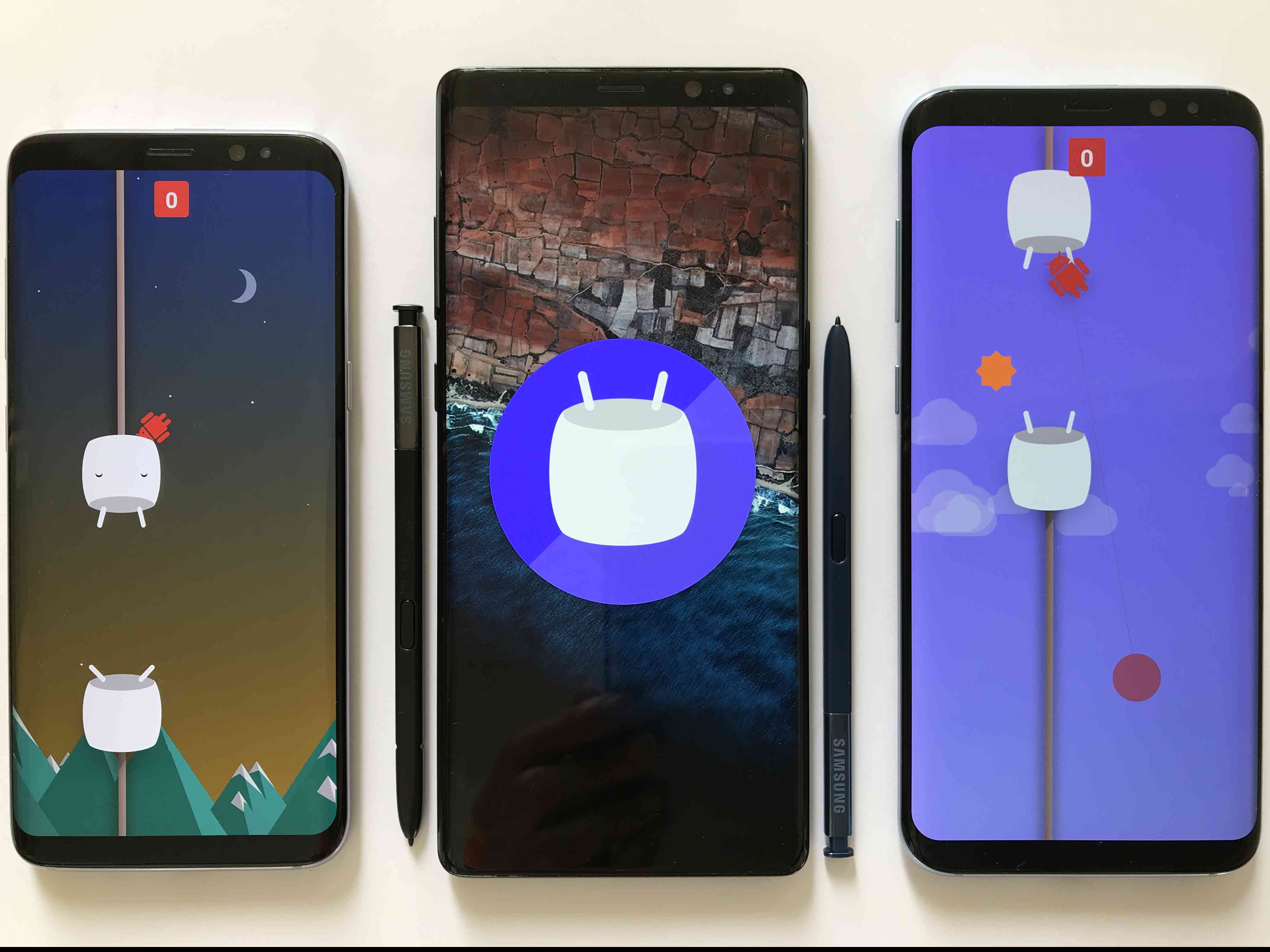 Ovo de páscoa do Android Marshmallow em três telefones Samsung