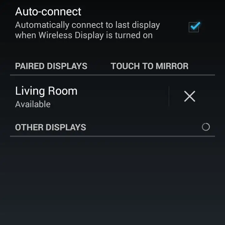 Captura de tela do Android miracast