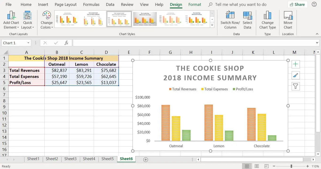Uma captura de tela mostrando como alterar as cores das barras em um gráfico de colunas no Excel