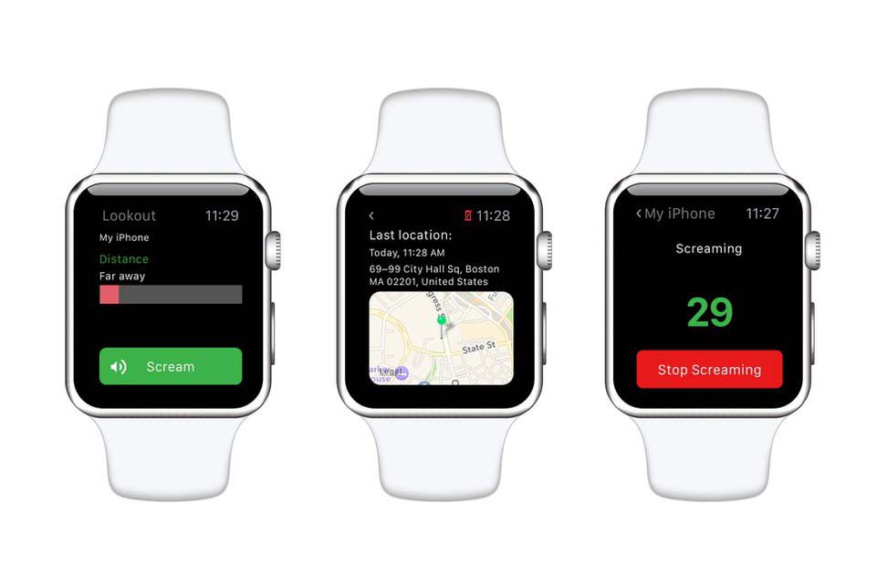 Aplicativo Lookout para Apple Watch