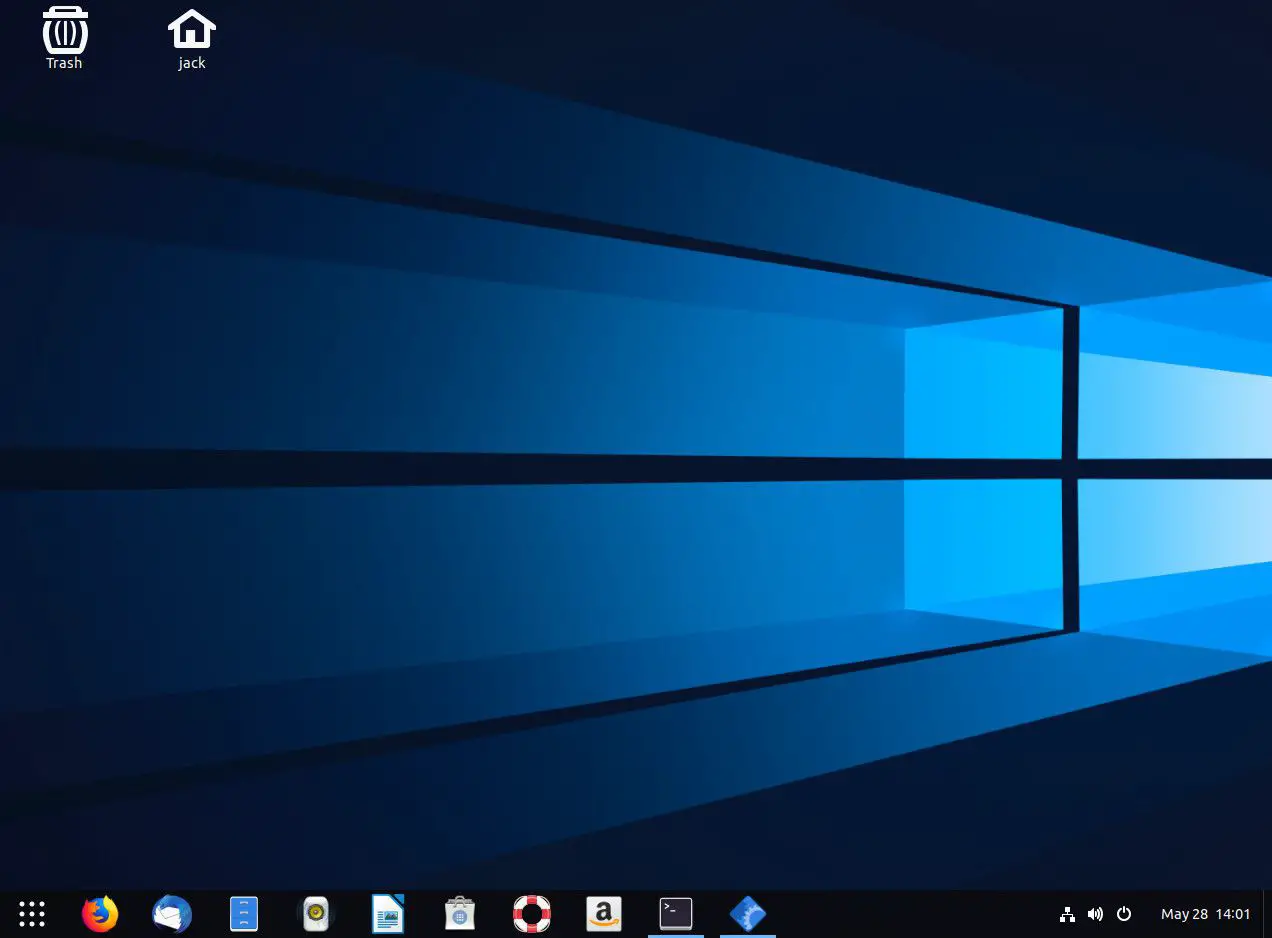 GNOME Desktop com tema Windows.