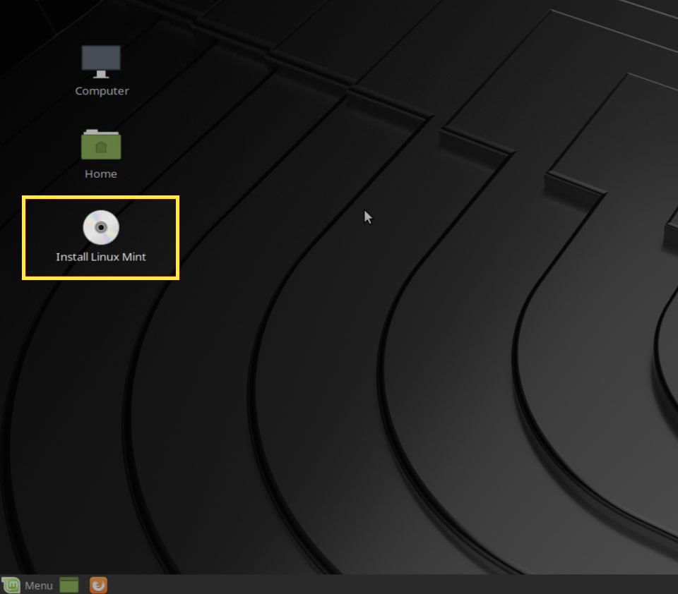 Iniciando o instalador do Linux Mint