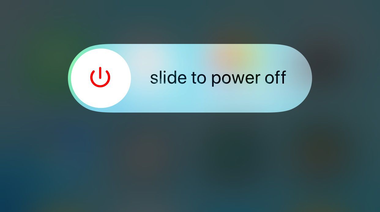 Uma captura de tela da mensagem Deslize para desligar em um iPhone