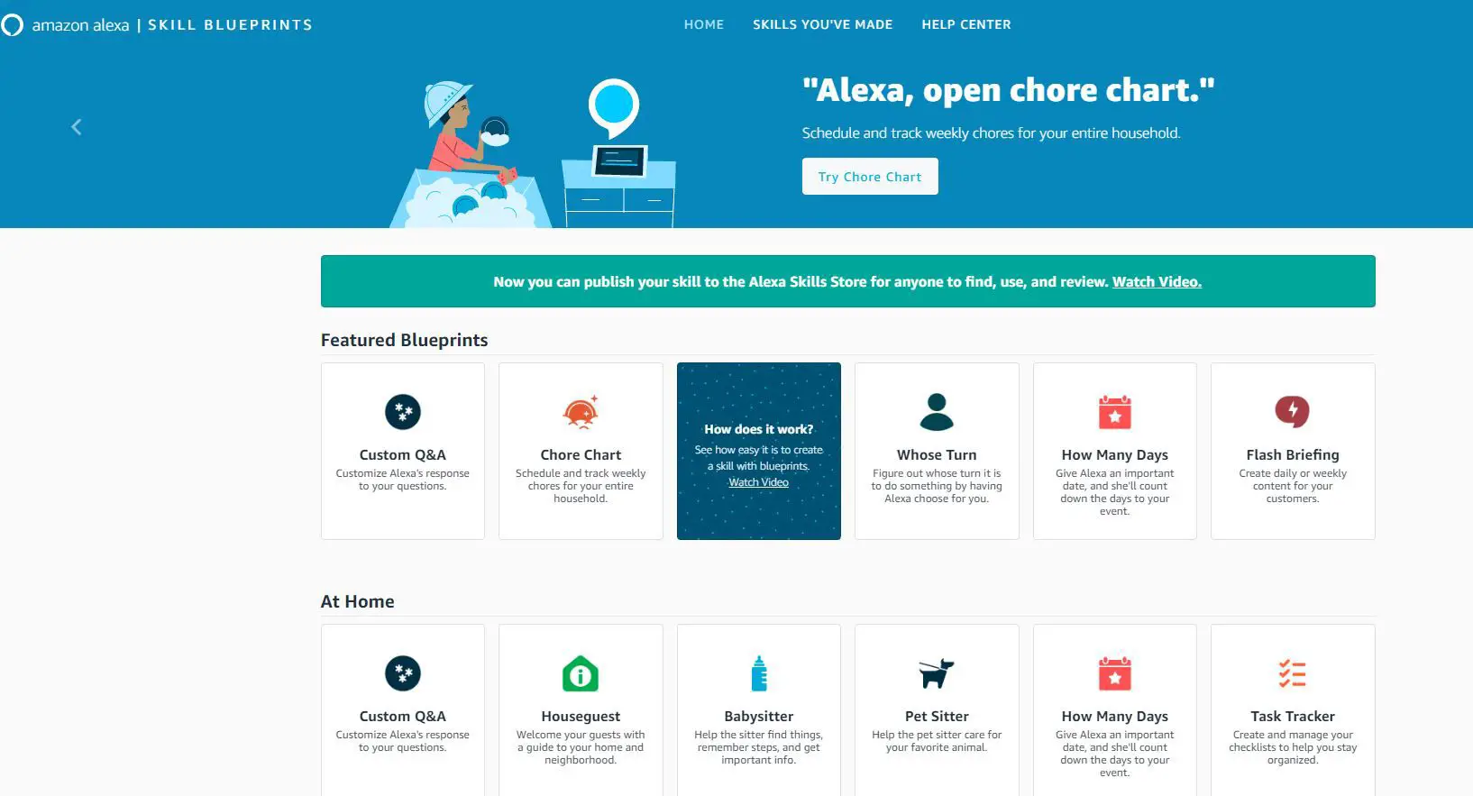 Captura de tela do site Alexa Blueprint