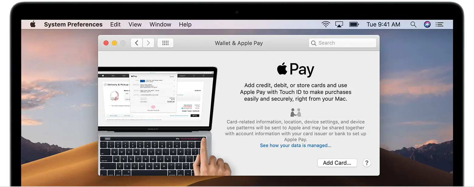 Configurando o Apple Pay em um Mac