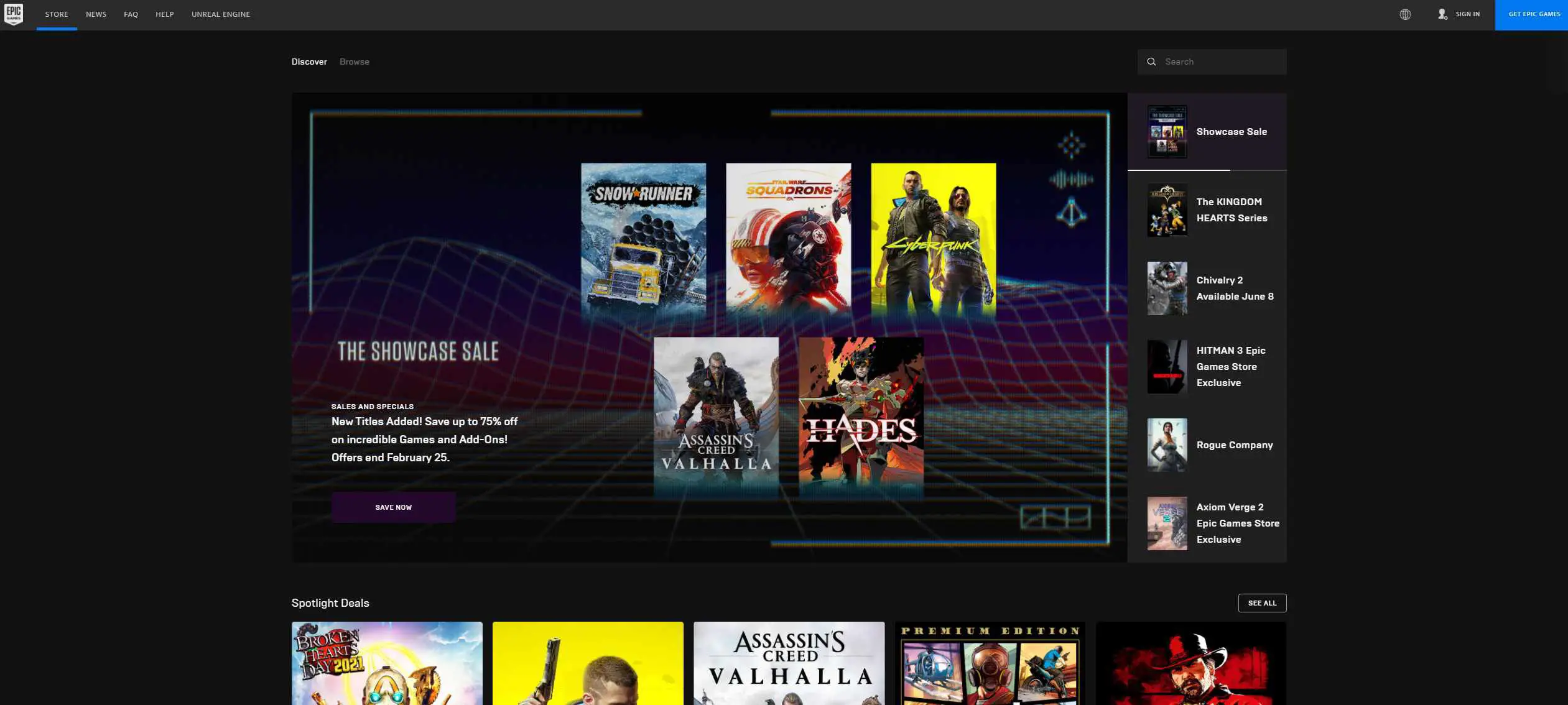 Uma captura de tela do site da Epic Games ao fazer o download do inicializador da Epic Games.