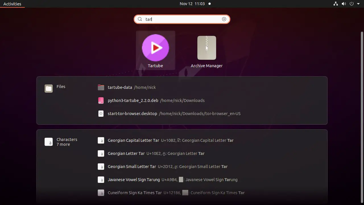 Inicie o Tartube no Ubuntu