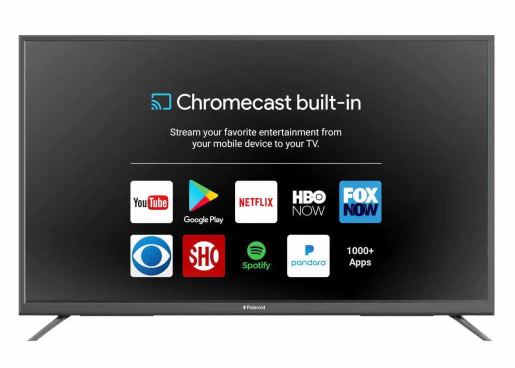 Polaroid TV com Chromecast integrado.