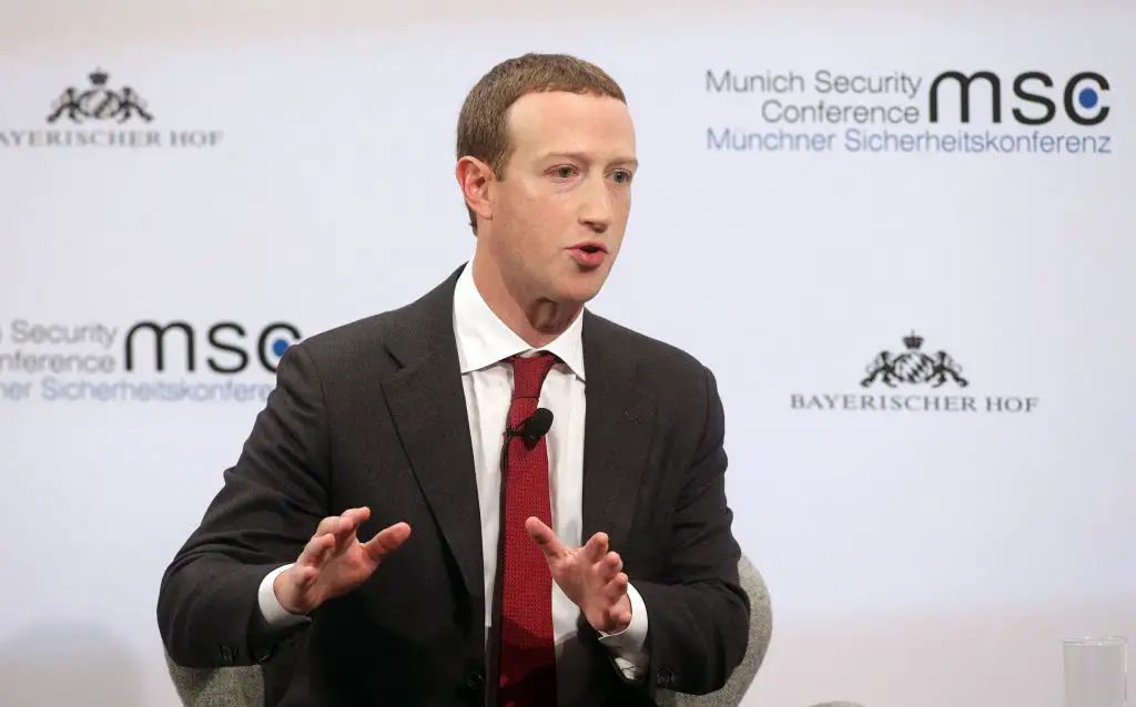 Mark Zuckerberg na Conferência de Segurança de Munique.