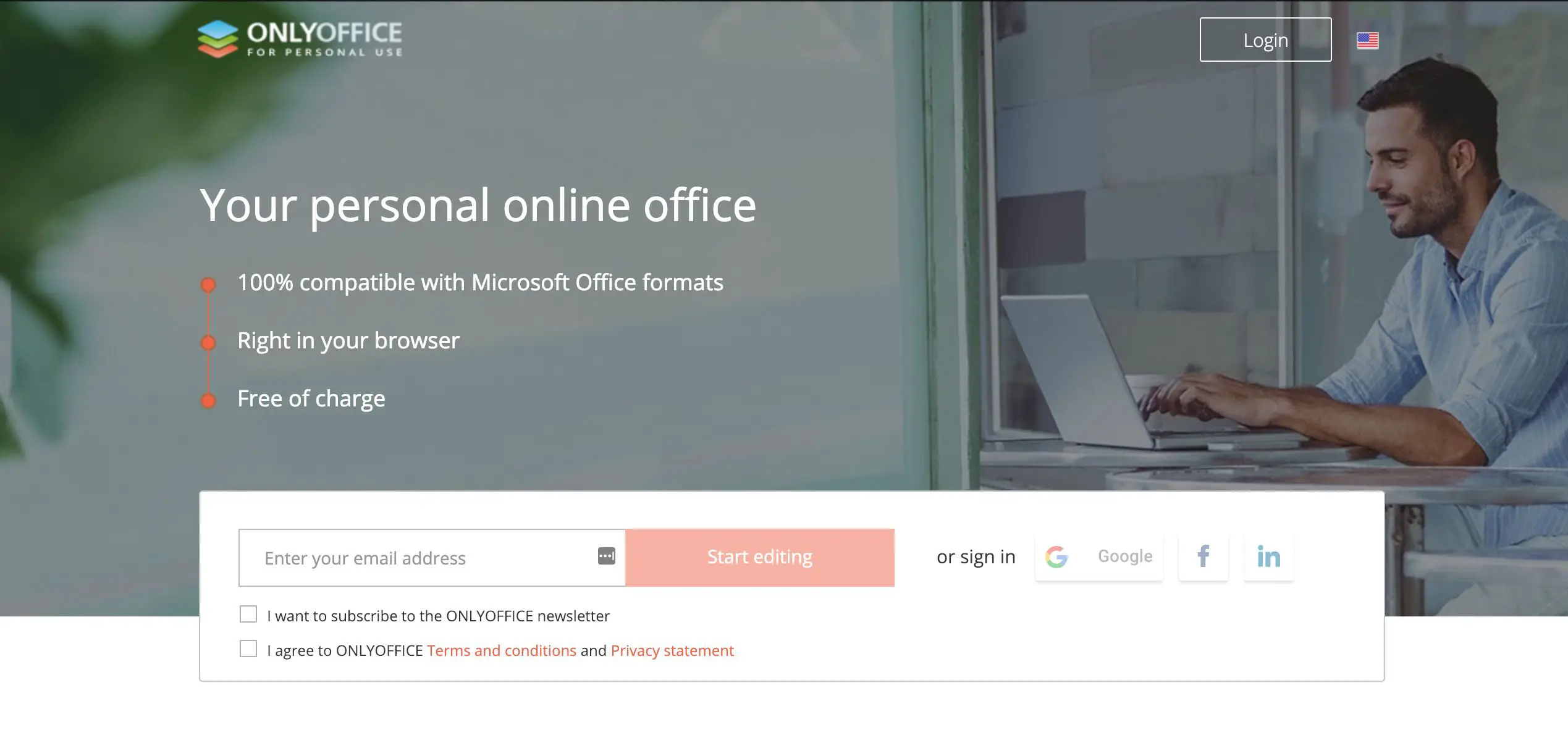 Site da alternativa gratuita ao Microsoft Office, ONLYOFFICE.
